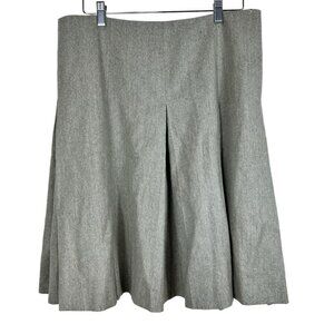 Chloé Womens Gray Pleated A-Line Wool & Cashmere Blend Skirt T44‎ Made In France